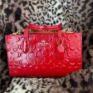 Coach Red patten leather Nina Tote bag